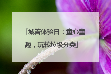 城管体验日：童心童趣，玩转垃圾分类