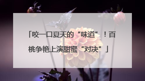咬一口夏天的“味道”！百桃争艳上演甜蜜“对决”