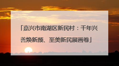 嘉兴市南湖区新民村：千年兴善焕新颜、至美新民展画卷