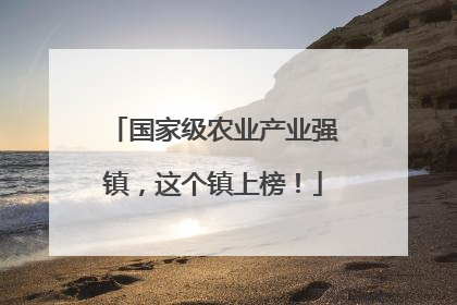 国家级农业产业强镇，这个镇上榜！