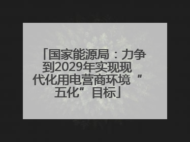 国家能源局：力争到2029年实现现代化用电营商环境“五化”目标