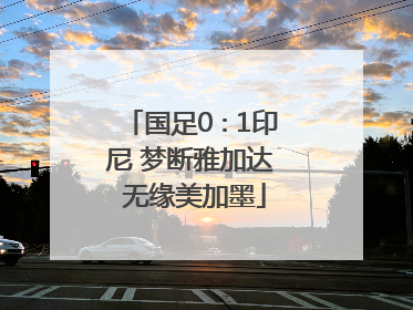 国足0∶1印尼 梦断雅加达 无缘美加墨