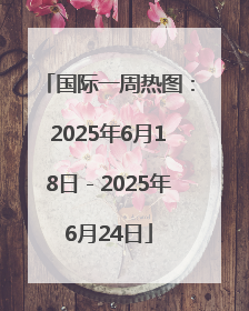 国际一周热图：2025年6月18日－2025年6月24日