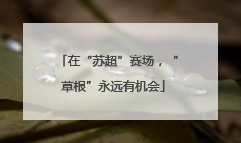 在“苏超”赛场，“草根”永远有机会
