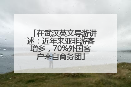在武汉英文导游讲述：近年来亚非游客增多，70%外国客户来自商务团