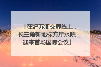 在沪苏浙交界线上，长三角新地标方厅水院迎来首场国际会议