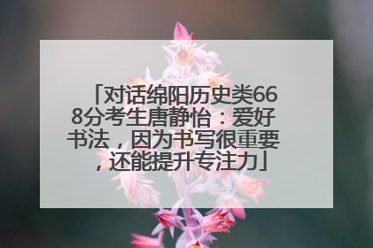 对话绵阳历史类668分考生唐静怡：爱好书法，因为书写很重要，还能提升专注力