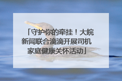 守护你的牵挂！大皖新闻联合滴滴开展司机家庭健康关怀活动