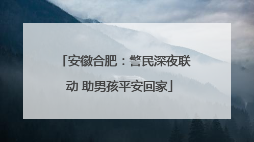 安徽合肥：警民深夜联动 助男孩平安回家