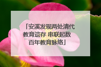 安溪发现两处清代教育遗存 串联起数百年教育脉络