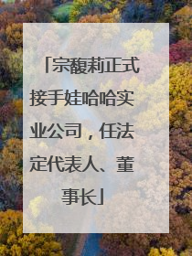 宗馥莉正式接手娃哈哈实业公司，任法定代表人、董事长