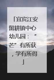 宜宾江安留耕镇中心幼儿园：“芒”有所获，学有所得
