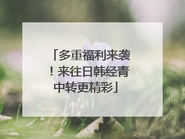多重福利来袭！来往日韩经青中转更精彩