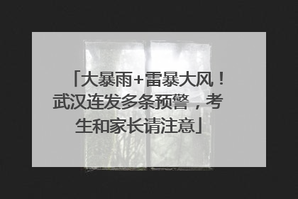 大暴雨+雷暴大风！武汉连发多条预警，考生和家长请注意