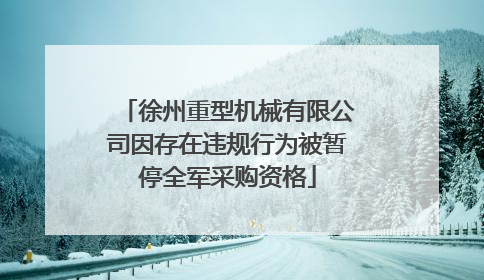 徐州重型机械有限公司因存在违规行为被暂停全军采购资格