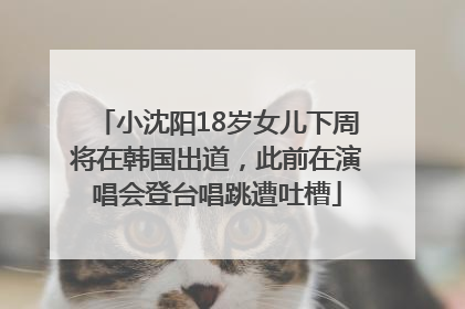 小沈阳18岁女儿下周将在韩国出道，此前在演唱会登台唱跳遭吐槽