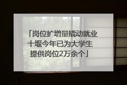 岗位扩增量撬动就业 十堰今年已为大学生提供岗位2万余个