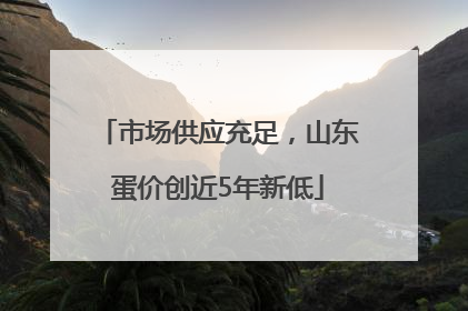 市场供应充足，山东蛋价创近5年新低