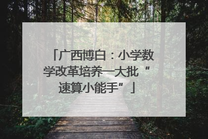广西博白：小学数学改革培养一大批“速算小能手”