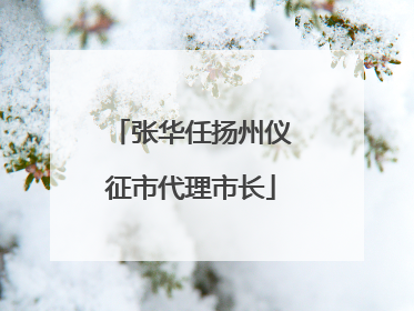 张华任扬州仪征市代理市长
