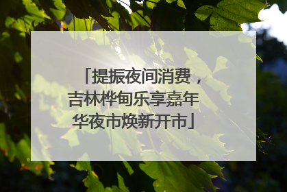 提振夜间消费，吉林桦甸乐享嘉年华夜市焕新开市