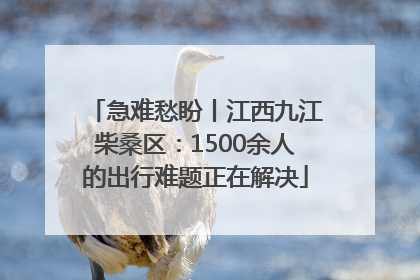 急难愁盼丨江西九江柴桑区：1500余人的出行难题正在解决