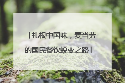 扎根中国味，麦当劳的国民餐饮蜕变之路