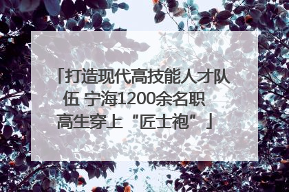 打造现代高技能人才队伍 宁海1200余名职高生穿上“匠士袍”