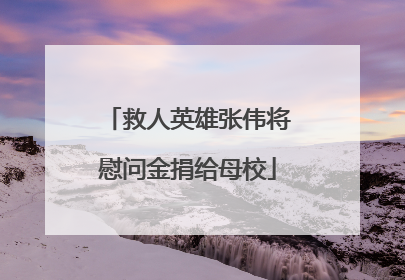 救人英雄张伟将慰问金捐给母校