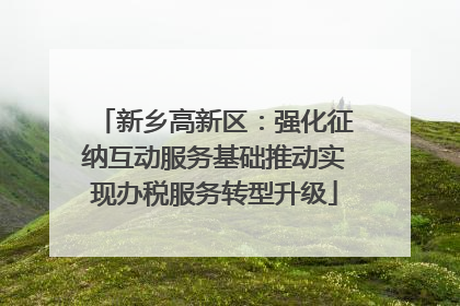 新乡高新区：强化征纳互动服务基础推动实现办税服务转型升级