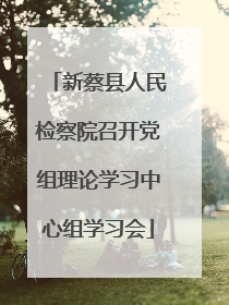 新蔡县人民检察院召开党组理论学习中心组学习会