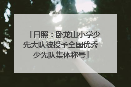 日照：卧龙山小学少先大队被授予全国优秀少先队集体称号