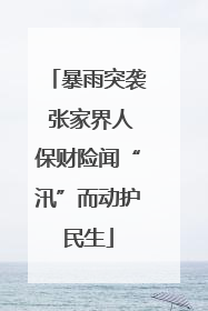 暴雨突袭 张家界人保财险闻“汛”而动护民生