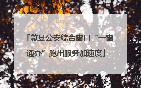歙县公安综合窗口“一窗通办”跑出服务加速度