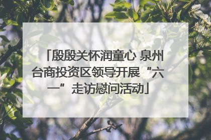 殷殷关怀润童心 泉州台商投资区领导开展“六一”走访慰问活动