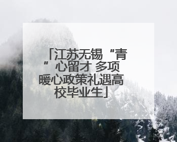 江苏无锡“青”心留才 多项暖心政策礼遇高校毕业生