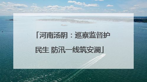 河南汤阴：巡察监督护民生 防汛一线筑安澜
