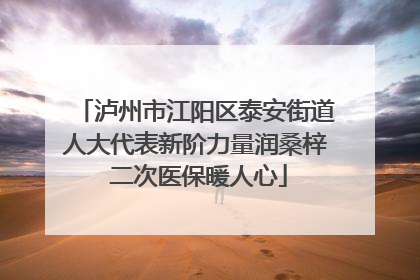 泸州市江阳区泰安街道人大代表新阶力量润桑梓 二次医保暖人心