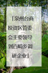 泉州台商投资区管委会主要领导到百崎乡调研企业