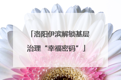 洛阳伊滨解锁基层治理“幸福密码”