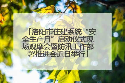 洛阳市住建系统“安全生产月”启动仪式现场观摩会暨防汛工作部署推进会近日举行