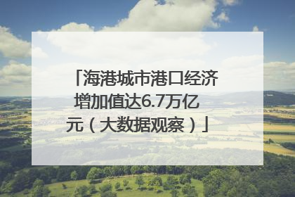 海港城市港口经济增加值达6.7万亿元（大数据观察）