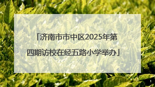 济南市市中区2025年第四期访校在经五路小学举办