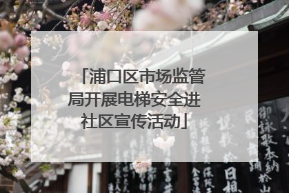 浦口区市场监管局开展电梯安全进社区宣传活动