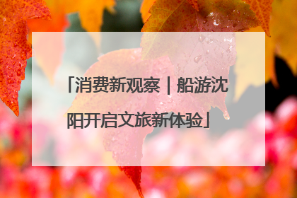 消费新观察｜船游沈阳开启文旅新体验