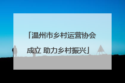 温州市乡村运营协会成立 助力乡村振兴