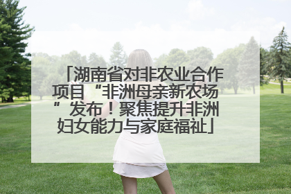 湖南省对非农业合作项目“非洲母亲新农场”发布！聚焦提升非洲妇女能力与家庭福祉