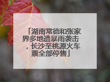 湖南常德和张家界多地遭暴雨袭击，长沙至桃源火车票全部停售