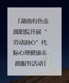 湖南有色金属职院开展“劳动润心”代际心理健康志愿服务活动