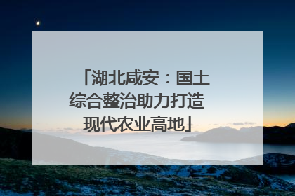 湖北咸安：国土综合整治助力打造现代农业高地